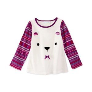 First Impressions Baby Girls' Fair Isle Bear T-Shirt, Size 12 Months